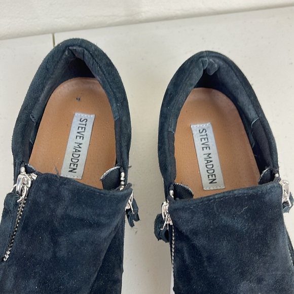 stevemadden zipper platform sneakers Sz 9 M black leather upper - Picture 3 of 10